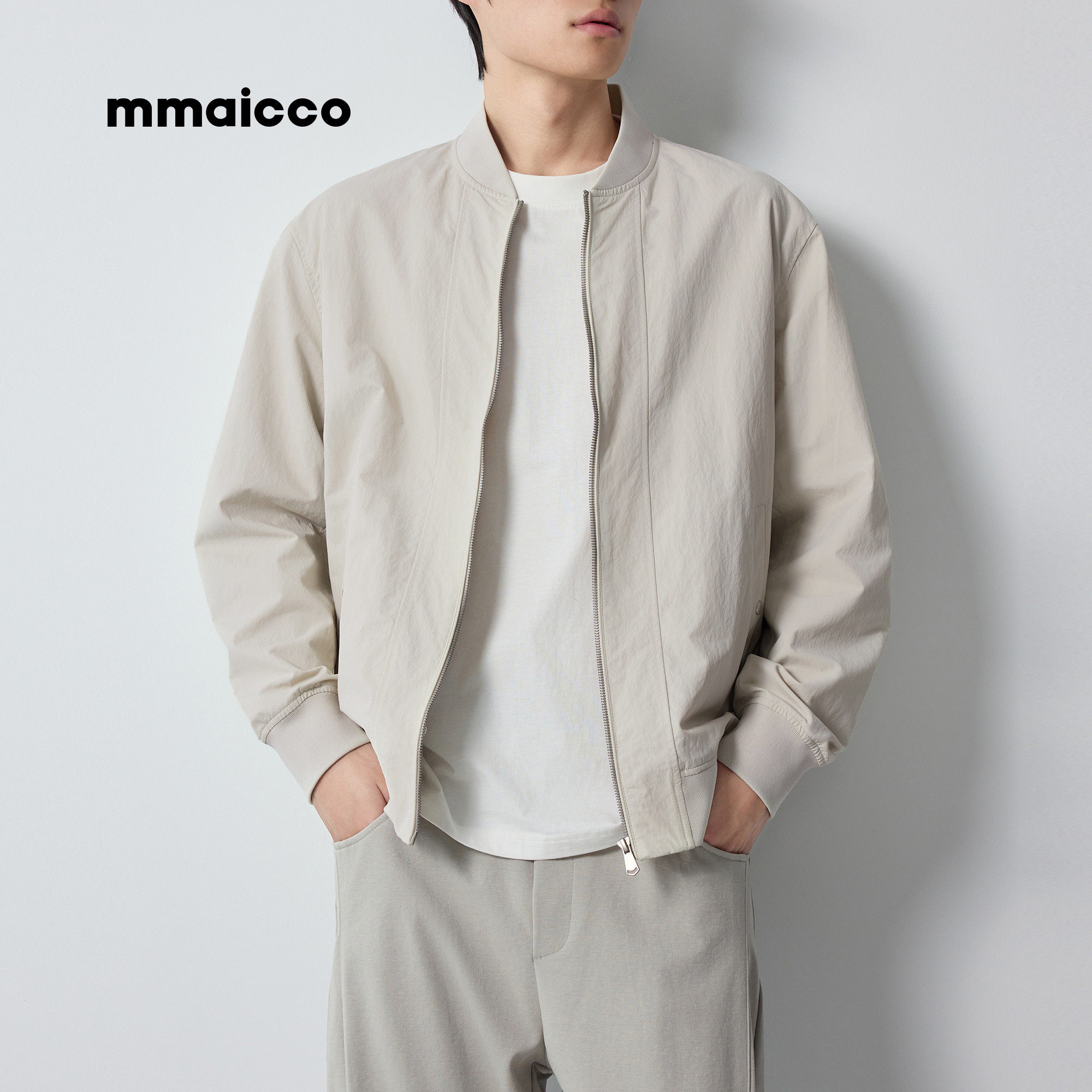 墨麦客男装2026春季新款宽松棒球领夹克春秋男士落肩休闲男款外套