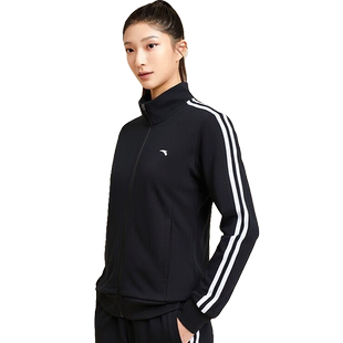 安踏外套女加绒2026新款春季立领开衫卫衣夹克官网旗舰女装运动服