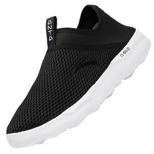 安踏男鞋一脚蹬秋冬网眼透气休闲鞋子懒人鞋网鞋官方旗舰运动鞋男