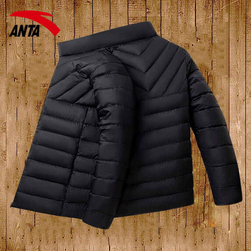 安踏轻薄羽绒服男立领2025新款冬季加绒外套修身上衣休闲运动夹克