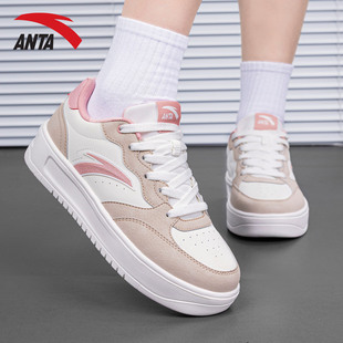 安踏板鞋女鞋2026新款春季学生厚底休闲鞋子女款轻便软底运动鞋女