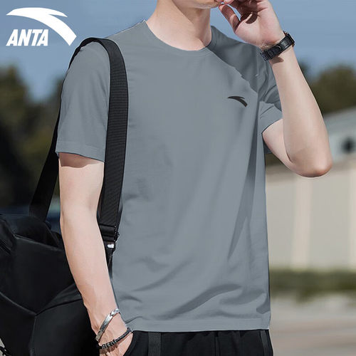 安踏短袖T恤男2025新款夏季速干冰丝上衣官方旗舰店跑步服健身衣