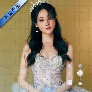 祝绪丹明星同款耳环2023新款四叶草不对称耳饰女高级感复古风耳钉