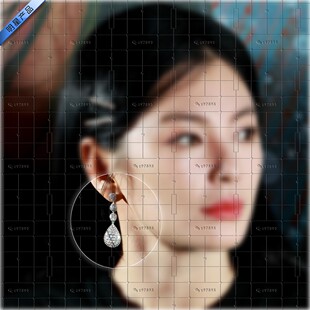 女子推理社2张雨绮同款几水滴形长款耳环2025时尚潮流新周冬雨