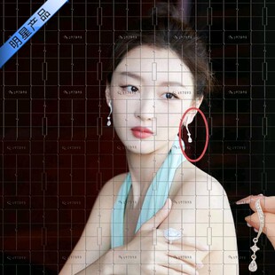 周冬雨明星同款耳环不规则s形耳钉水滴清新耳饰镶钻送女友礼物