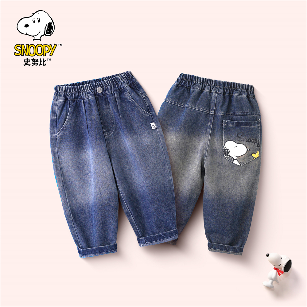 史努比儿童牛仔裤宽松休闲
