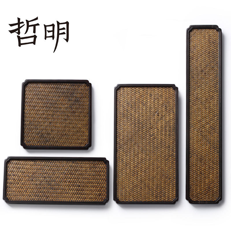 哲明单层宋席重竹办公室干泡竹制席面茶具茶盘功夫茶托小号户外