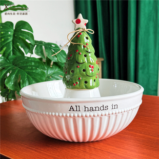 轩艺家居 mud陶瓷多功能碗 创意圣诞树摆台汤碗 饺子碗聚会西餐碗