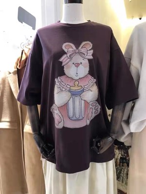 短袖T恤韩国代购宽松卡通兔子女