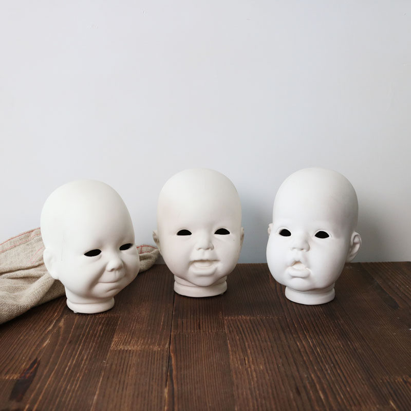 w1962外贸欧洲高温陶瓷素体小孩头像陶瓷摆件/个性装饰品模型模具