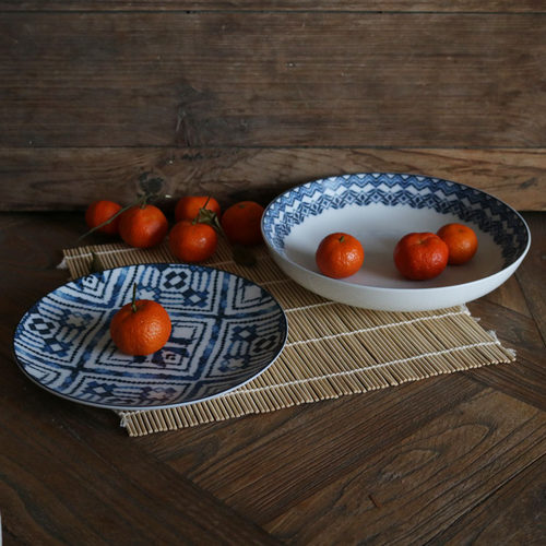 w1962出口英国陶瓷编织蓝色餐盘