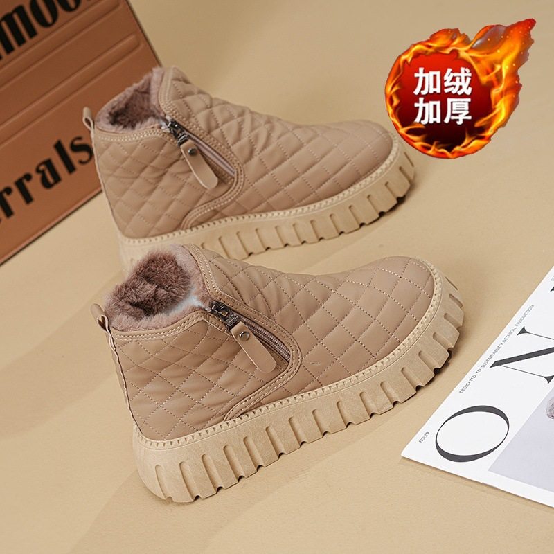 雪地靴女2024冬季新款女鞋加绒加厚面包鞋厚底保暖短筒棉鞋女,女鞋,时尚雪地靴,淘宝优惠券,粉丝福利购,淘宝优惠卷