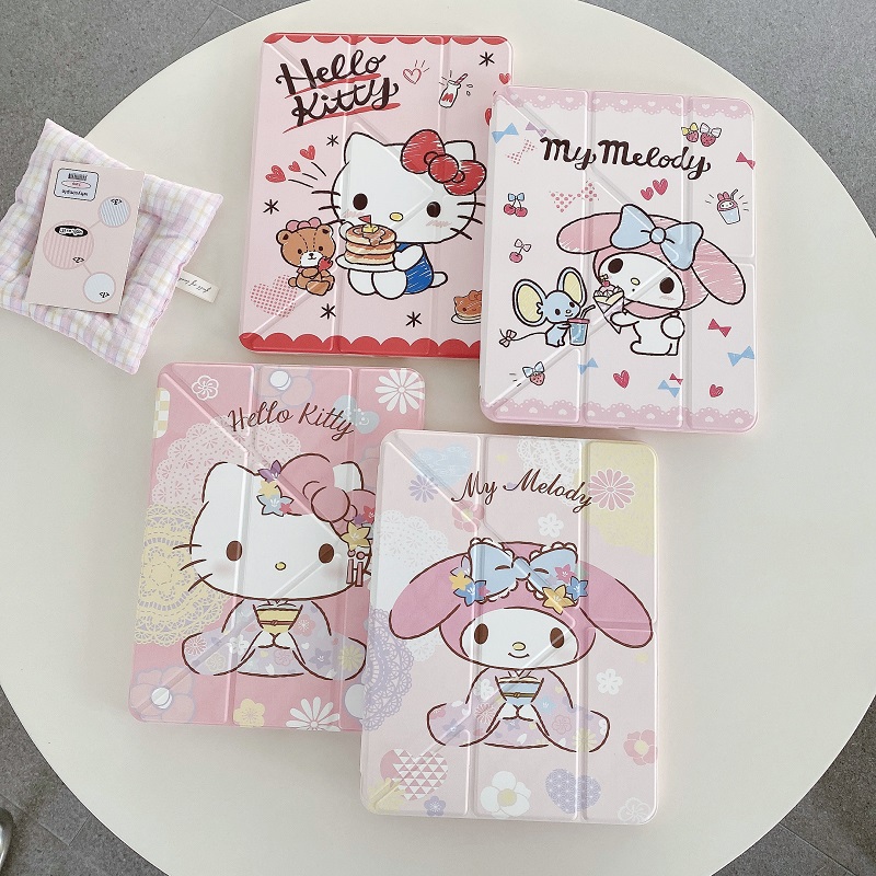 Hello Kitty适用苹果iPad10代2024iPad air6保护套pro11平板壳air45笔槽10.2百变Y折10.9防摔iPad9.7全包10.5
