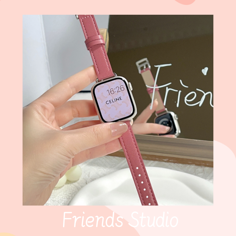 Friends表带 简约夏日色彩皮质表带 适用苹果手表10/9/8/7/SE