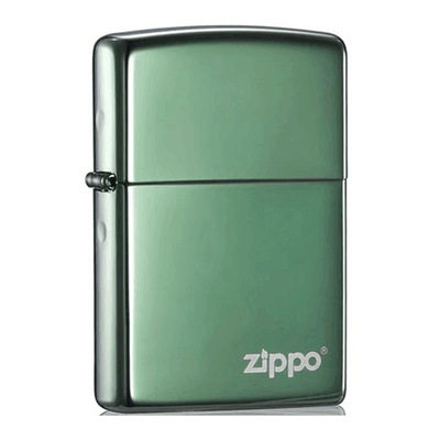 官正品ZIPPO芝宝美国原版防风砂轮煤油打火机绿冰经典光板商标志