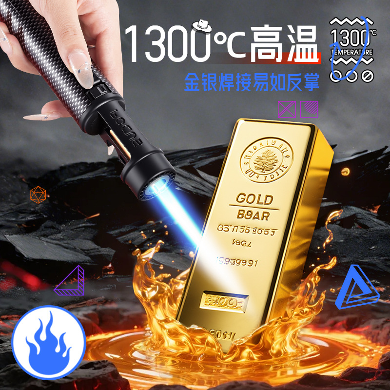 新商务便携手持大火力笔式焊枪高温喷枪蓝焰充气防风打火机点火器