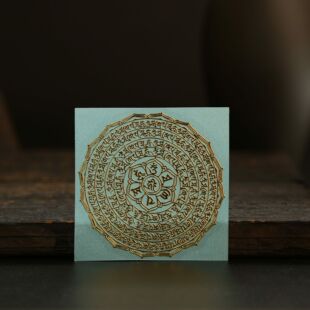 金色圆佛家六字真言心咒金属手机贴电脑桌面贴纸电镀金色文化图案