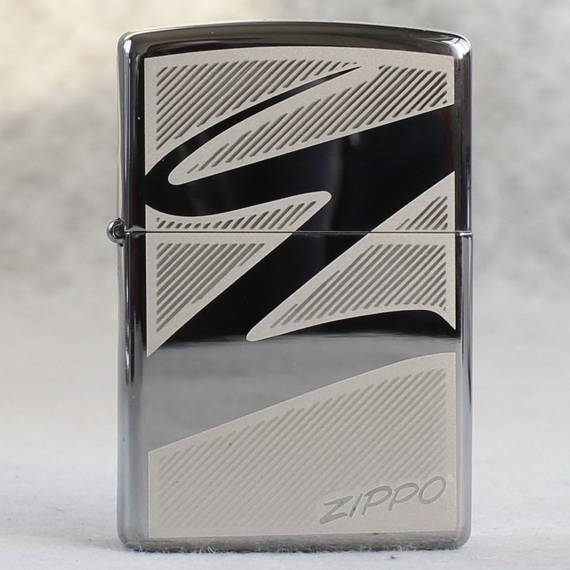 zippo煤油打火机官正品美国芝宝经典银色镜面艺术感雕刻风中Z字标