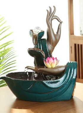 佛手流水器室内陶瓷雾化禅意