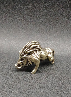 复古典藏国风艺术黄铜摆件古法手工匠作炸毛小野豪猪铜雕茶宠把件