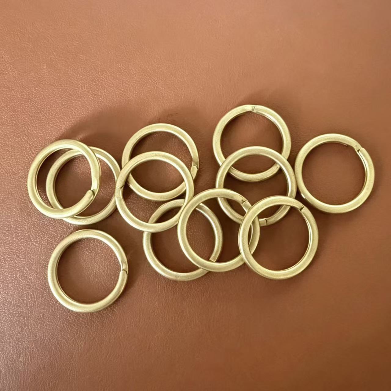 经典纯手工黄铜钥匙圈环平光圈纯铜车钥匙扣DIY手工皮具五金配件