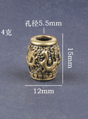 纯黄铜复古法手工匠作旧典藏艺术四象隔珠国潮四大神兽桶珠绳串珠