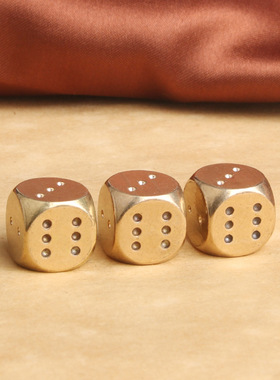 复古典藏国风艺术黄铜摆件古法手工匠作骰子棋牌麻将色子KTV酒吧