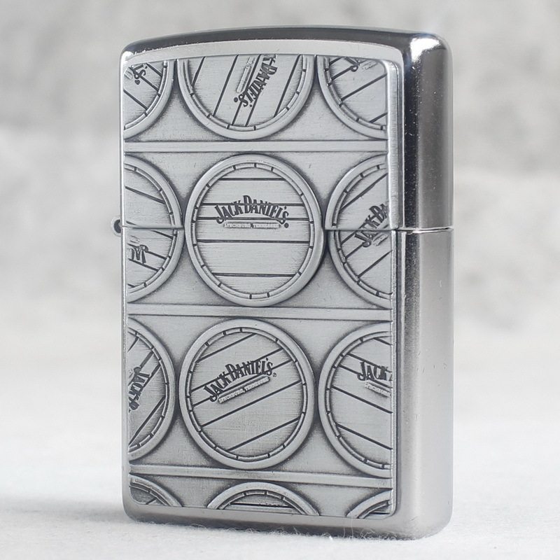 zippo煤油打火机官正品美国芝宝银色杰克丹尼酒标瓶盖贴章神秘7号