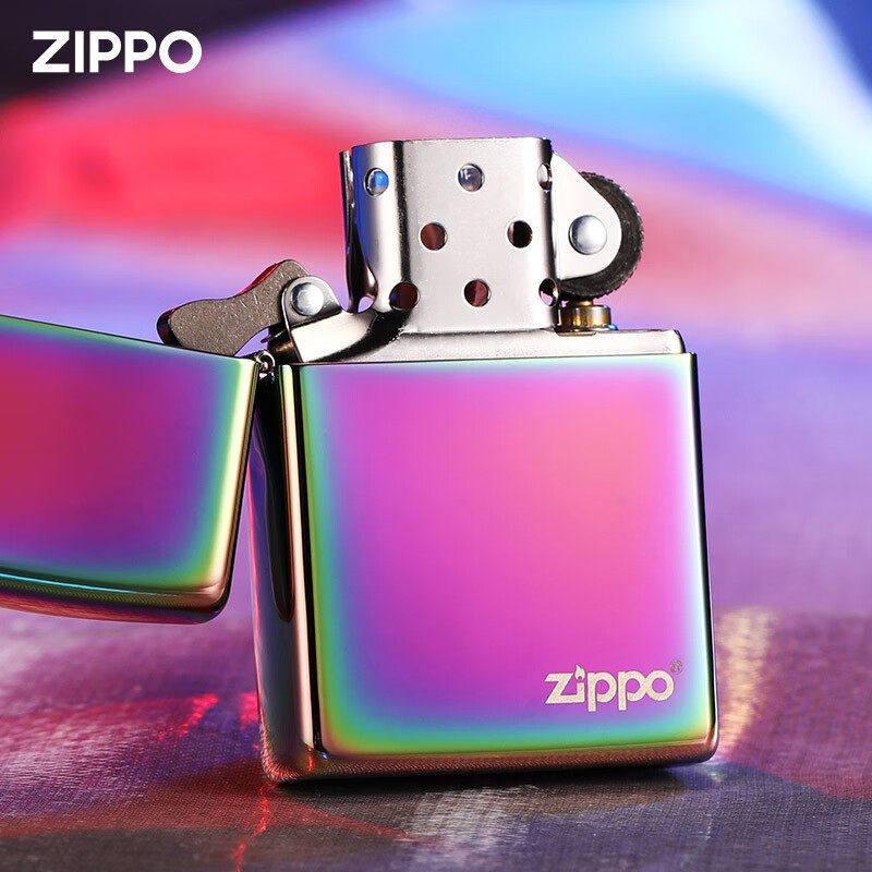 zippo煤油打火机官正品美国芝宝经典款神秘紫色幻彩冰面标志男礼
