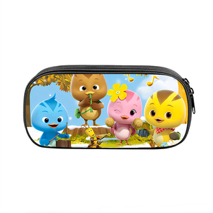 萌鸡小队幼儿园铅笔盒卡通可爱的小学生文具盒小号帆布笔袋男女童