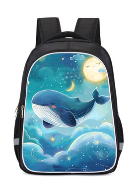 海豚图案卡通小学生书包海洋生物