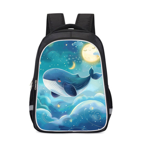 海豚图案卡通小学生书包海洋生物