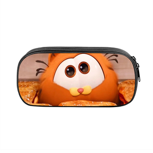 加菲猫家族卡通可爱的铅笔盒小学生多功能文具盒男女生帆布黑笔袋