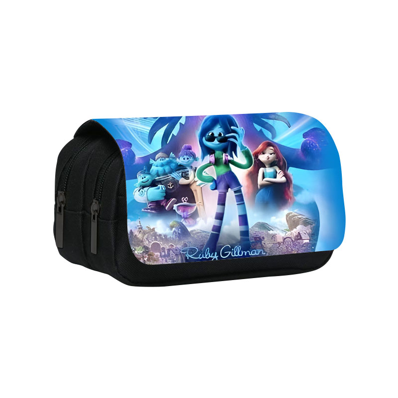 变身吉妹卡通小学生铅笔盒多功能大容量文具盒初中生帆布大铅笔袋