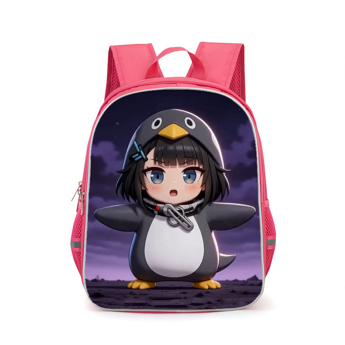 咕咕嘎嘎可爱的幼儿园书包双层粉红色女童双肩包小企鹅学生小背包