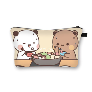 一二和布布卡通可爱女生化妆包小玩具收纳包百元大钞收纳大号钱包