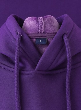 元气满满の酱紫色！450G重磅银狐绒连帽卫衣男女秋冬加绒宽松外套