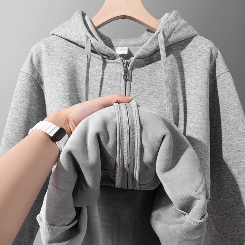 银狐绒450G重磅加绒拉链开衫卫衣