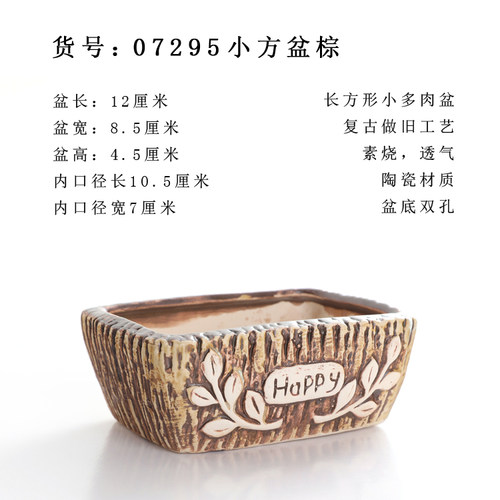 创意迷你多肉小小花盆盆多多园艺素烧复古陶瓷绿植物小拇指盆包邮 - 封面