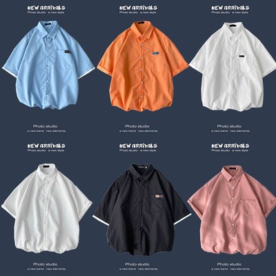 夏季短袖衬衫潮流休闲情侣帅气