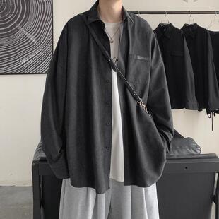 潮流帅气衬衣ins百搭外套宽松上衣服 长袖 衬衫 男港风日系春季 韩版