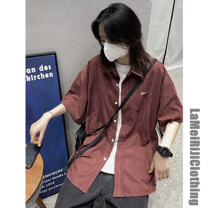 宽松单排多扣美式复古纯色