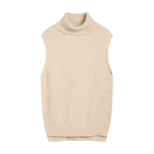 妞妞家秋冬款女士高领无袖马海毛套头毛衣2277