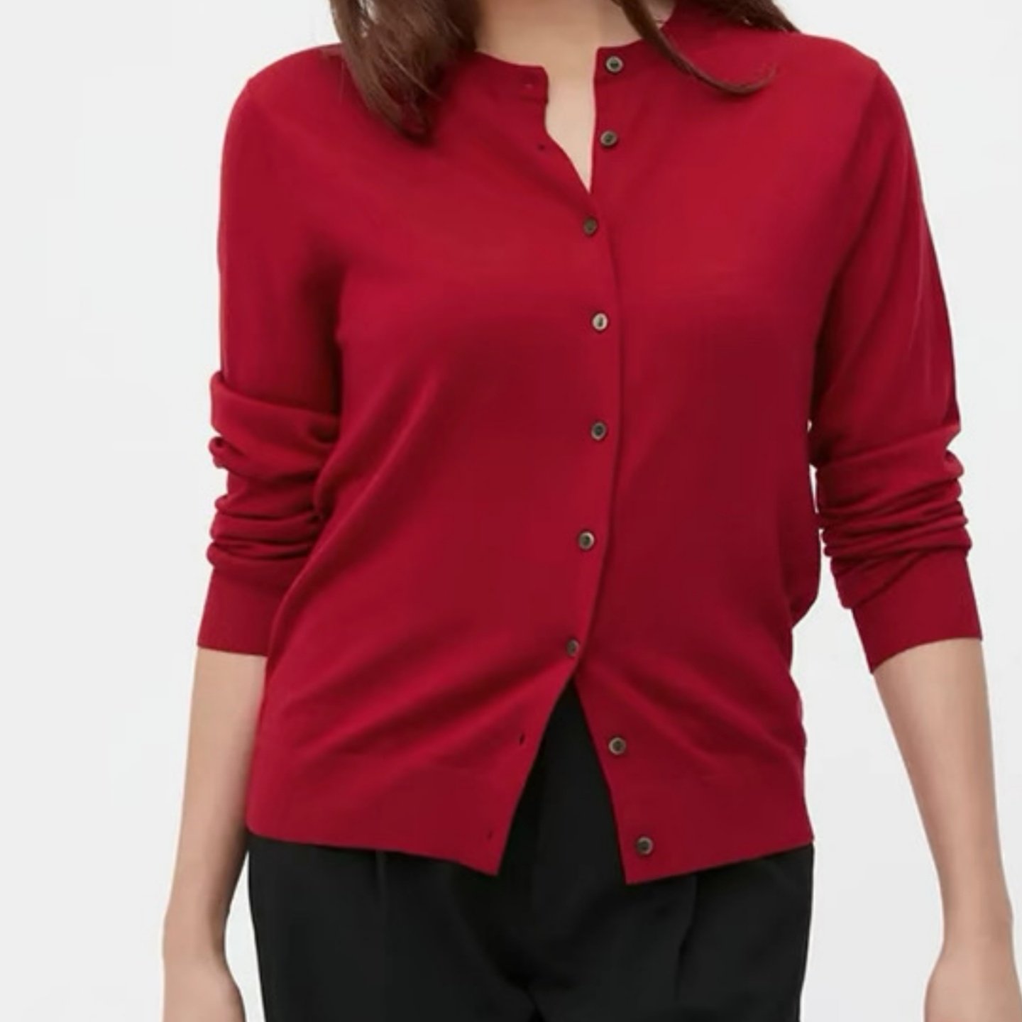 妞妞家春季新品女士简约百搭经典美利奴羊毛针织开衫外套大码8658