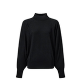 妞妞家春季 8691 美利奴羊毛套头针织衫 新品 女士半高领简约蝙蝠袖