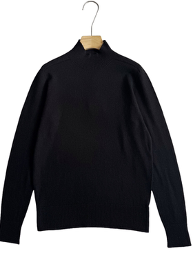 妞妞家秋季新品女士简约半高领无缝织法长袖羊毛套头针织衫8579