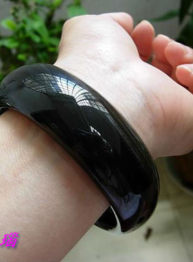 巴西玛瑙加宽原色通透纹理手镯