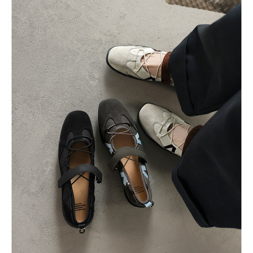 真皮简约平跟浅口休闲女鞋