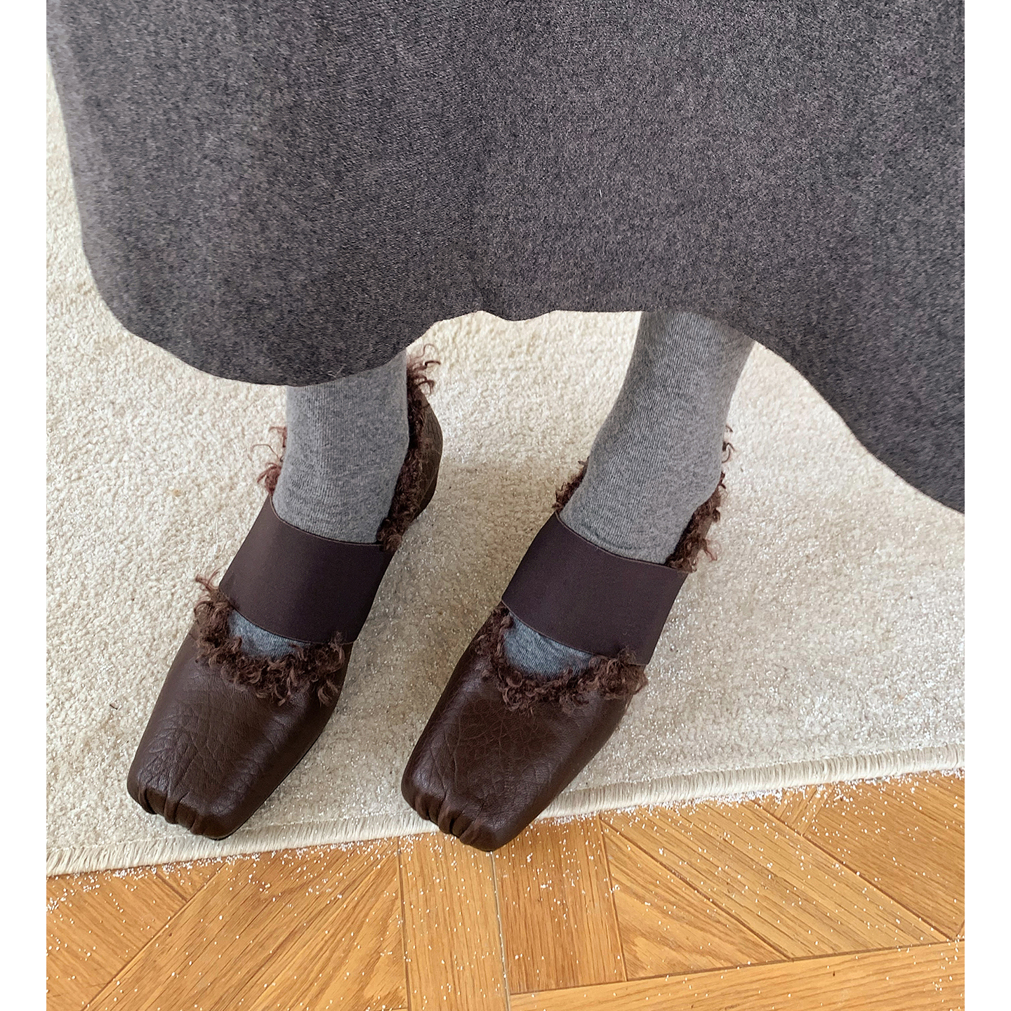 4.5cm内增高时尚加绒芭蕾舞女鞋