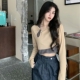短款 上衣女设计感小众修身 高腰打底衫 辣妹穿搭春秋季 长袖 t恤ins潮
